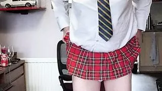 Caged Skoolie Plugging Her Hole