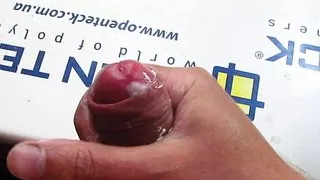 guy jerks off his dick and cums