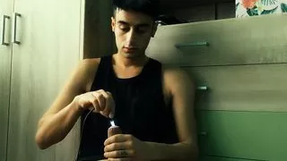 View inside cock while jerking and cumshot ( camera inside dick )