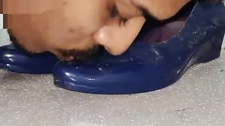 Indian slave worshipping sandals of goddess next door part 2