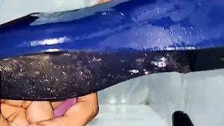 Indian slave licking girl's used sandals like mean it