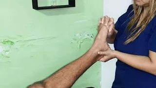 I give him a massage and his cock stands up