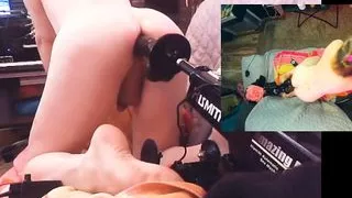 RoeTheHoe lets you watch her BBC dildo anal training with a fuck machine