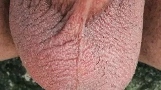 Twink balls outdoor in cold weather - close up balls and soft cock