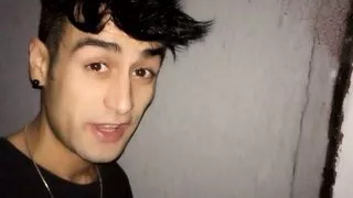 Uncut twink cock piss out of balcony