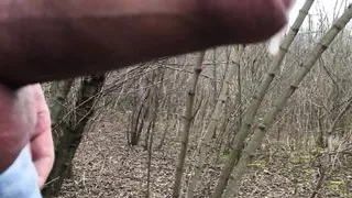 Cumming while walking public