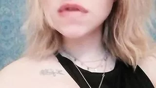 Gentle charming striptease and games with a toy