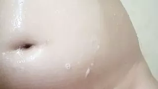 Asian shower pussy rub