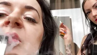 Smoking and vaping fetish with Mistress Lara and Dominatrix Nika