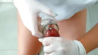 Big ass nurse helped me with a semen sample (I cum twice)