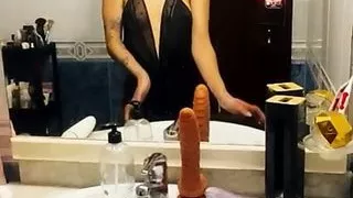 squirting in my friend's bathroom