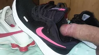 Cumshot inside Nike Revolution 5