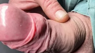 Foreskin close up ending with cumshot