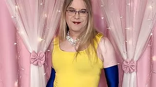 Joanie - Yellow Pencil Dress Striptease
