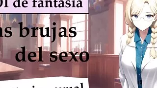 Spanish JOI en un mundo de brujas. Te llevan al laboratorio sexual.