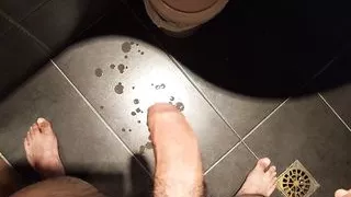 Cumshot in the bathroom