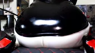 BIg Ass Femdom Fetish Mistress Dominatrix Eva Facesitting Goddess White Latex Leggins BDSM Slave Mask
