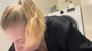 Deep through with saliva and bouncing tits