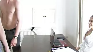 Aged Love- sexy interview in the office