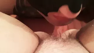 Female POV - he eat my chubby hairy pussy, made me cum so intensive, I almost lost my mind