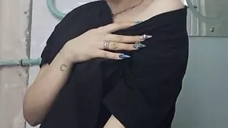 Morning erotic striptease in the bath