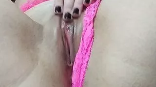 rubbing lollipop in pussy