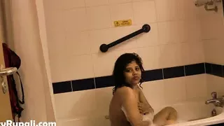 Mature Indian Mom In Bathroom Taking Shower Fingering Pussy Pressing Big Boobs.