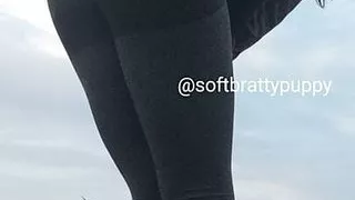 Daddy spanking me outdoors with a stick