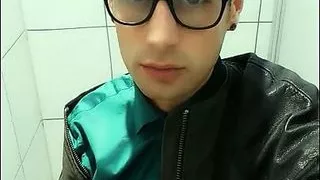 Twink pisses 5 times at the public toilets in one day challenge