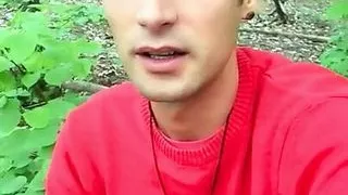 Forest twink fart in jeans