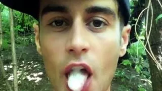 Solo long cum play in mouth - 3 strangers loads chewed till cumfoam and swallowed