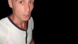 Horny sweaty twink jerks off while friends are camping near