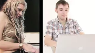 Blonde babe rides a cock like a good little slut she is in her bedroom