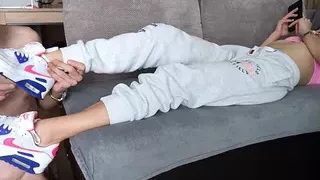 CFNM, licking feet after training