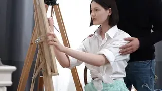 TeenMegaWorld - Creampie-Angels - Hard fuck at the easel