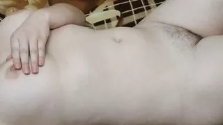 Young husband licks and bites his busty wife's hard nipples