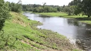 Nude bathing in Derzha-river