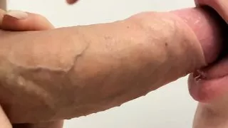 Wet blowjob to a friend close-up from the first person.