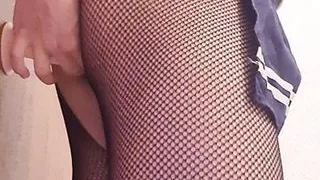 Sissy latina crossdresing sucking and riding a dildo