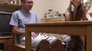 Young Japanese married nymphomaniac fucks her husband father, this was a fantasy she really wanted to fulfill