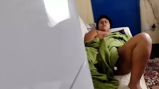 Stepmother Is Catched In The Flagra Masturbing Stepson Can't Resist And Fucks Her Big Pussy  Cum In Her