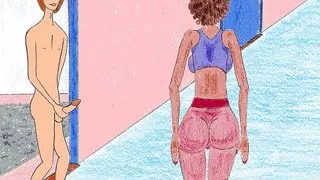 Mrs Johnson watches Buck bust a nut