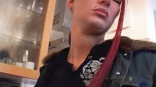 A fabulous German babe gets her shaved pussy covered with cum