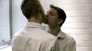 Skinny gay Europeans Sam Slade and Luckas Layton anal fuck