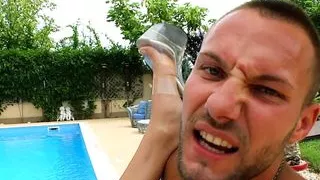 Wild brunette takes a big cock from behind