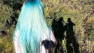 a slave by the river obediently gives herself to fuck