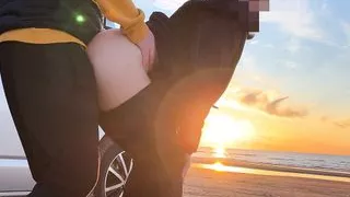 sunset sex at the beach in yoga leggings - projectsexdiary