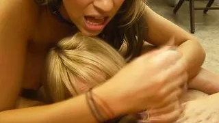 Horny German MILF's sucking a cock until it sprays cum