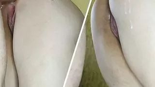 A neighbor with a big dick fucked me on the bed in secret from her husband. Finished off the whole ass