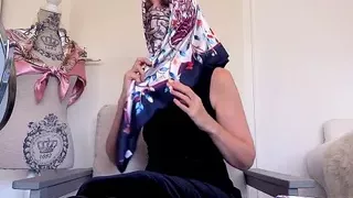The art of elegantly wearing a satin scarf